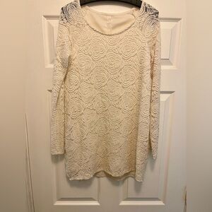 Pink Blush Maternity Rosette Lace tunic